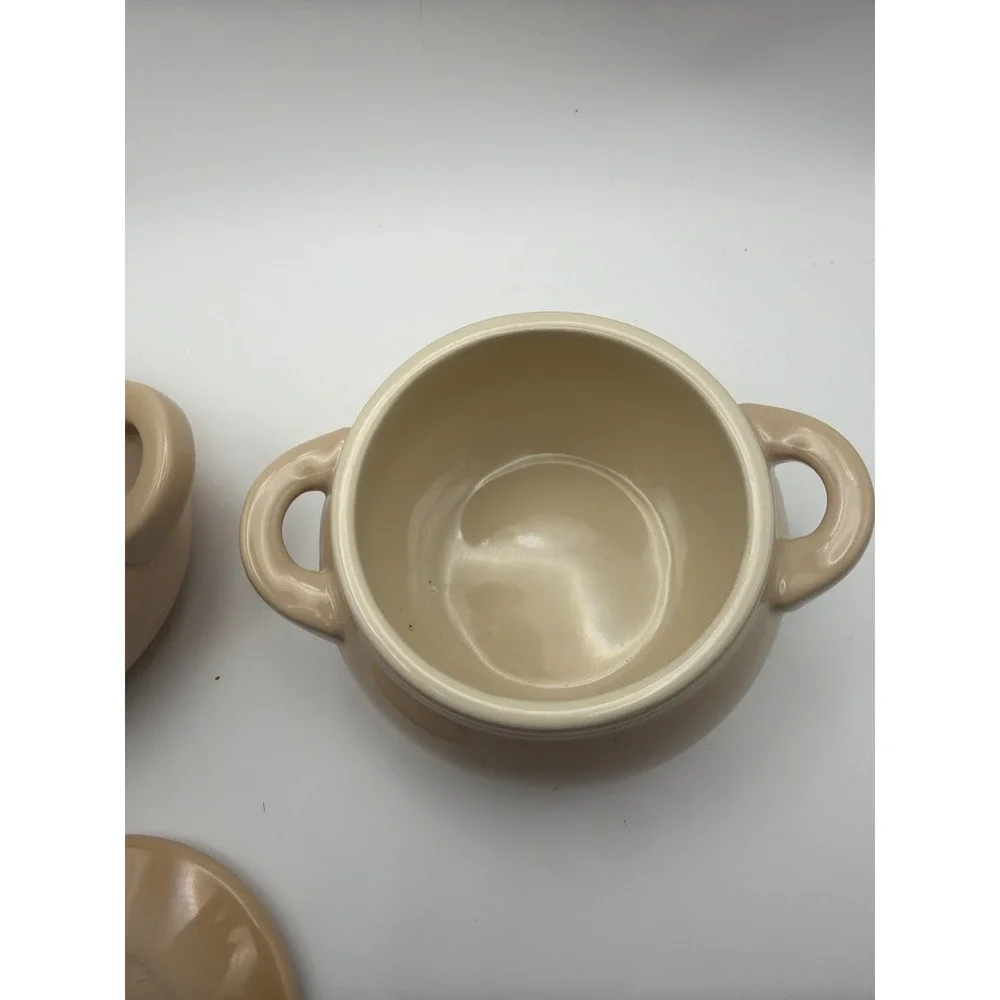 Denby Sand Beige Stoneware Mini Cocottes with Lids Set of 2 Model 0415-959